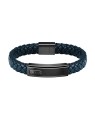 Hugo Boss scuro blu in pelle bracciale Lander 1580179M uomo nero blu 0029