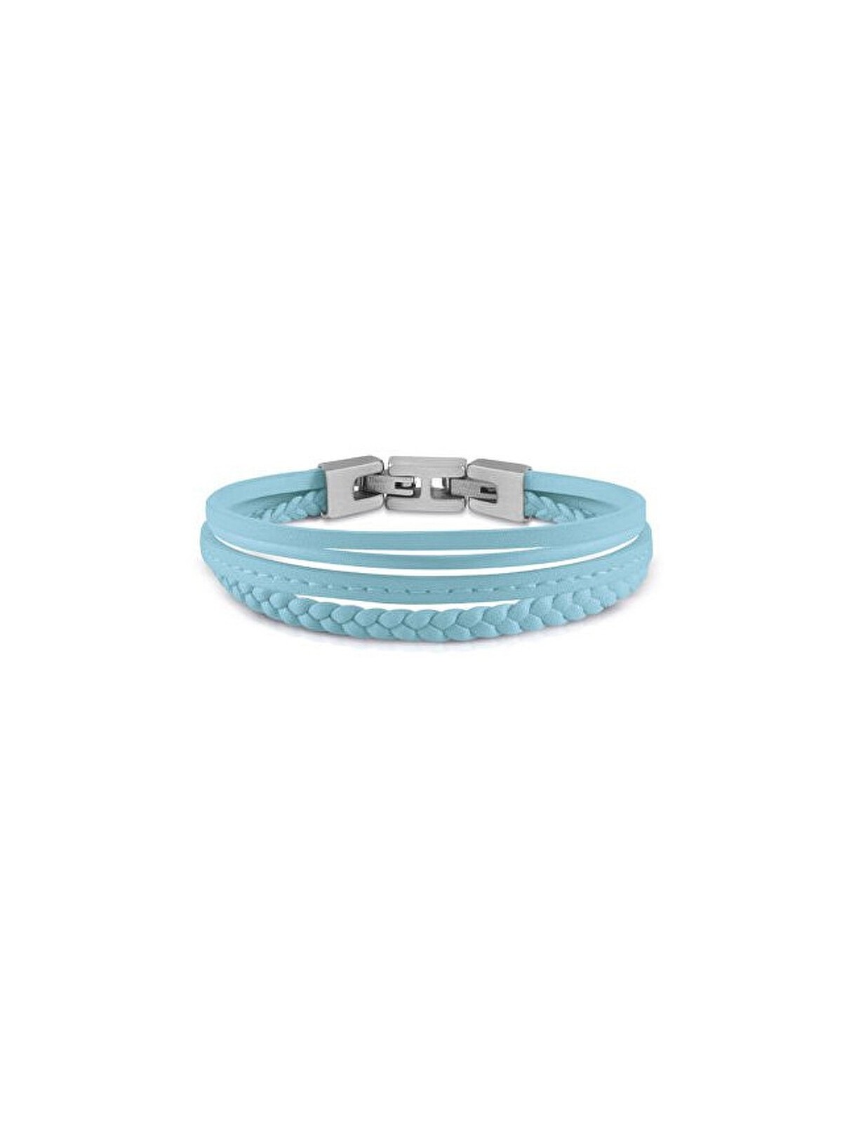 Guess azzurro pelle bracciale Malibu JUMB01345JWSTBBT / U unisex blu azzurro argento 2018
