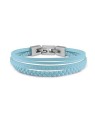 Guess azzurro pelle bracciale Malibu JUMB01345JWSTBBT / U unisex blu azzurro argento 2018