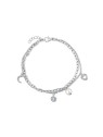 JwL Luxury Pearls Double sterling argento bracciale con charm e Genuine perla JL0802 donna 0802