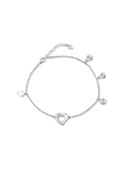 JwL Luxury Pearls delicato leg catena con cuore e perla JL0806 donna 0806