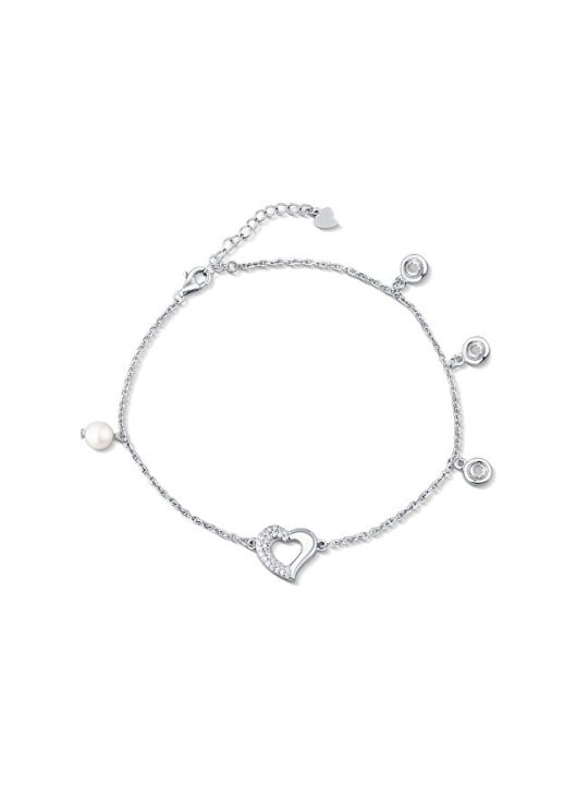JwL Luxury Pearls delicato leg catena con cuore e perla JL0806 donna 0806