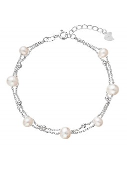 Evolution Group affascinante double bracciale con river perle 23019.1 donna perlato argento bianco 0744