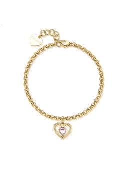 S'Agapõ romantico oro placcato cuore bracciale Lucky chiaro SKT42 donna oro rosa 1408