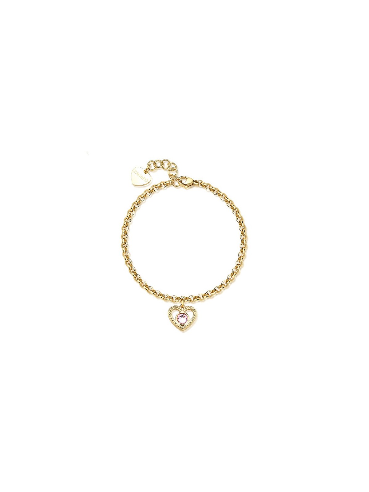 S'Agapõ romantico oro placcato cuore bracciale Lucky chiaro SKT42 donna oro rosa 1408