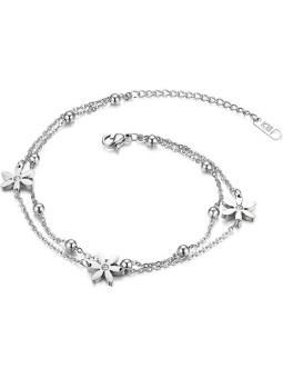 Troli Double acciaio leg bracciale con fiori donna oro 4363