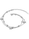 Troli Double acciaio leg bracciale con fiori donna oro 4363