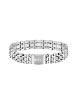 Hugo Boss elegante acciaio bracciale uomo Owan 1580644 uomo argento 0286