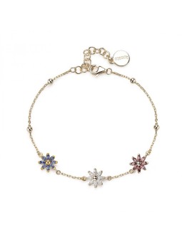 Rosato abbinato placcato oro bracciale con fiori Gaia RZGA68 donna blu trasparente fucsia oro 1922