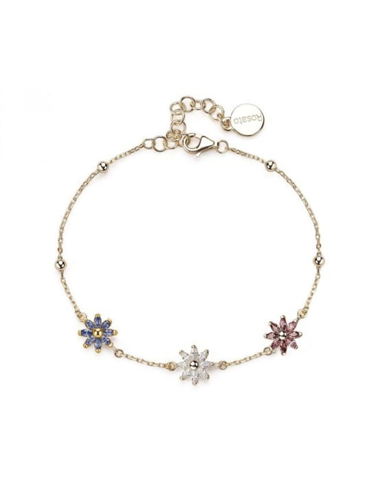 Rosato abbinato placcato oro bracciale con fiori Gaia RZGA68 donna blu trasparente fucsia oro 1922