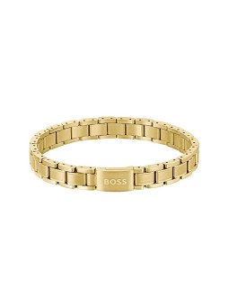 Hugo Boss placcato oro bracciale uomo metallo maglie essenziali 1580711 uomo oro 0346