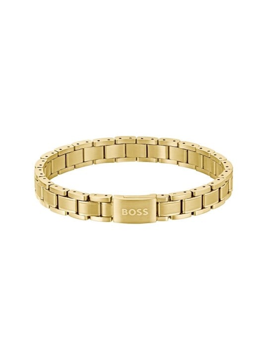 Hugo Boss placcato oro bracciale uomo metallo maglie essenziali 1580711 uomo oro 0346