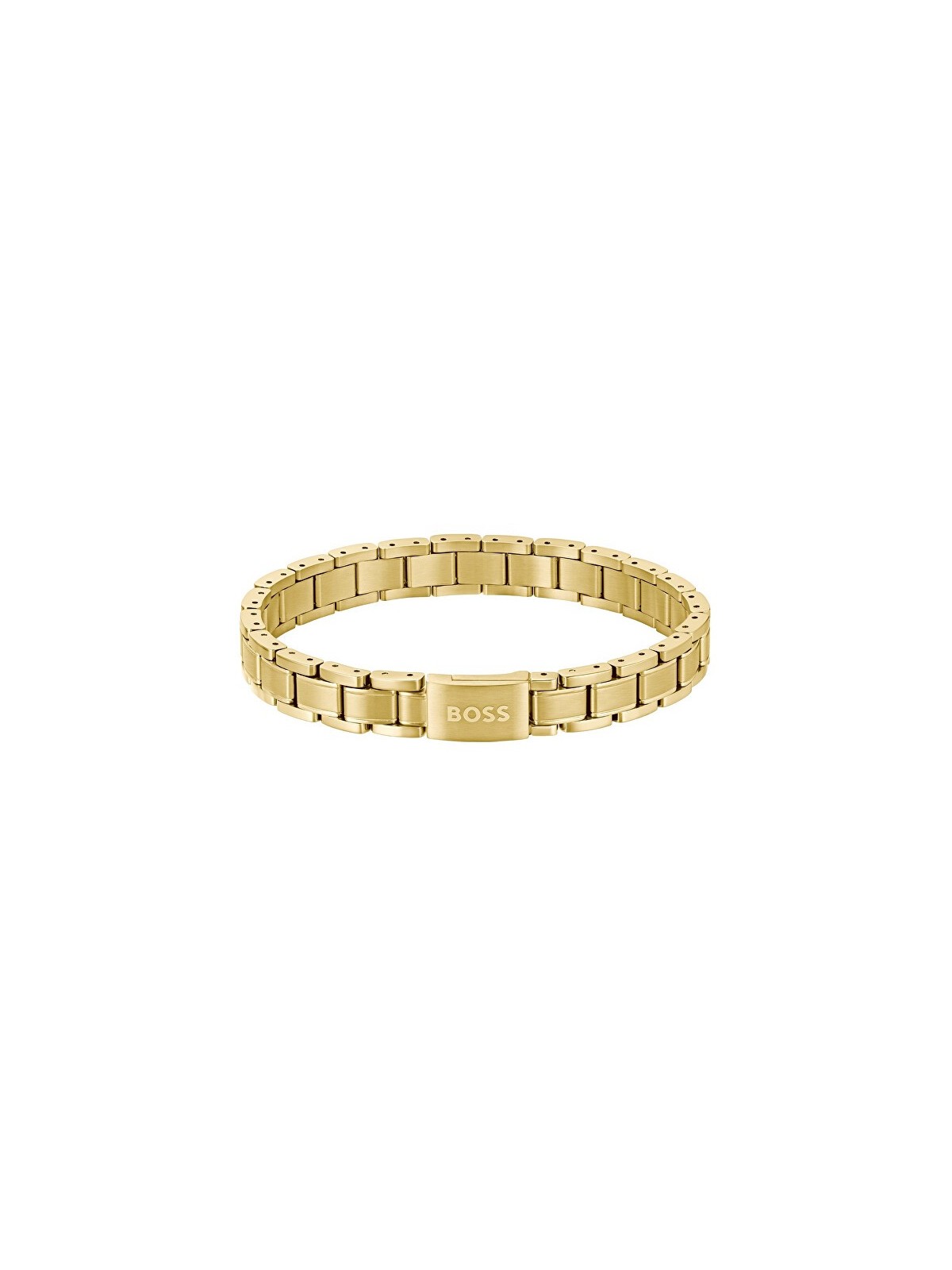 Hugo Boss placcato oro bracciale uomo metallo maglie essenziali 1580711 uomo oro 0346