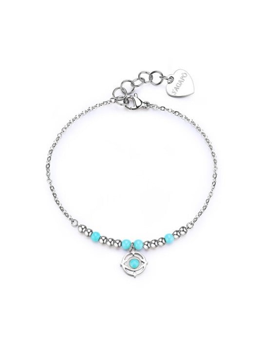 S'Agapõ donna acciaio bracciale con turchese God´s occhi Witch SWH11 donna argento turchese 2311