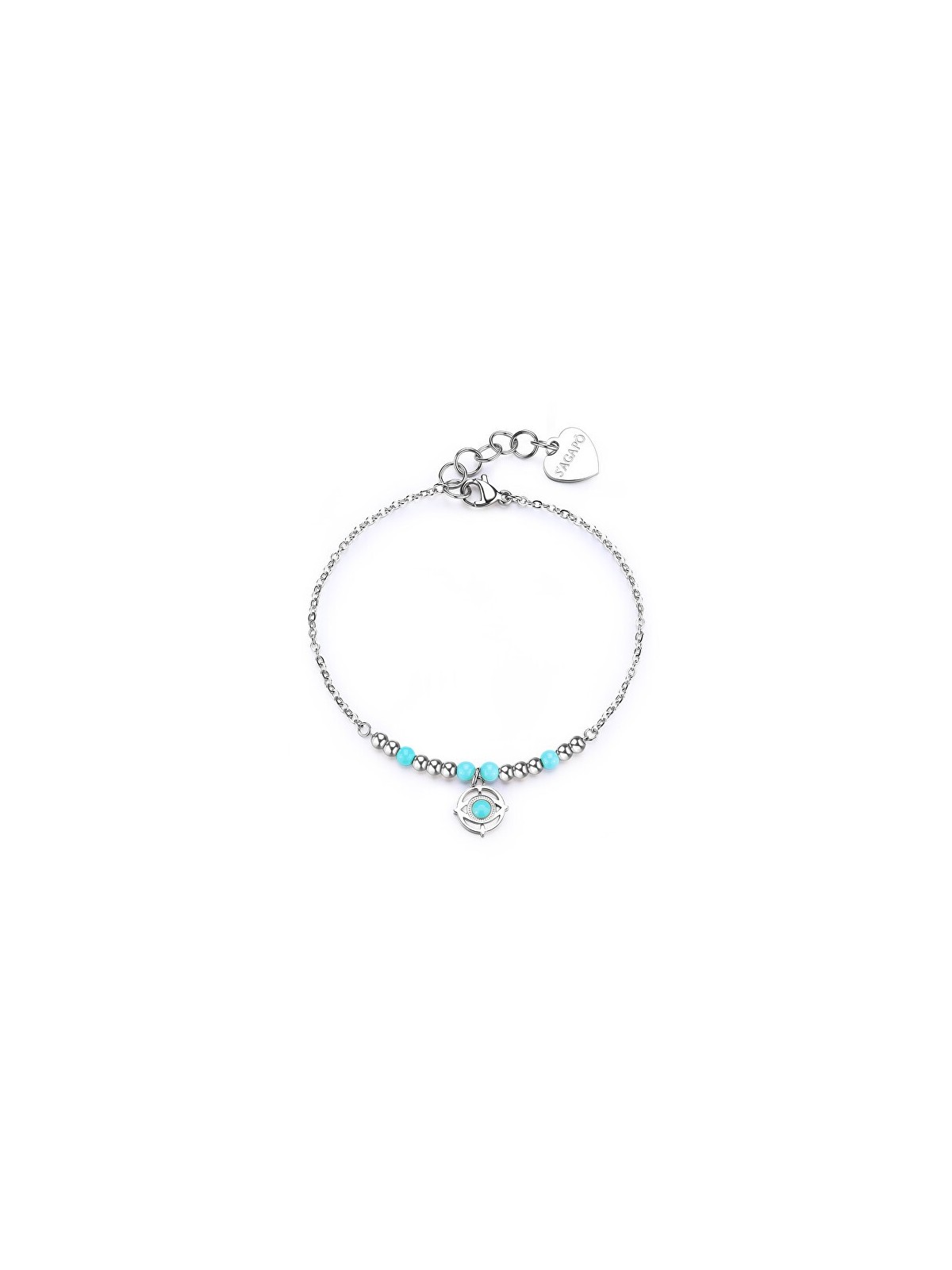 S'Agapõ donna acciaio bracciale con turchese God´s occhi Witch SWH11 donna argento turchese 2311