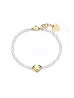 S'Agapõ romantico placcato oro bracciale con perle stellare SSE42 donna oro perlato bianco 2350