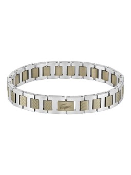 Lacoste uomo acciaio bracciale metropole 2040419 uomo marrone argento 0286