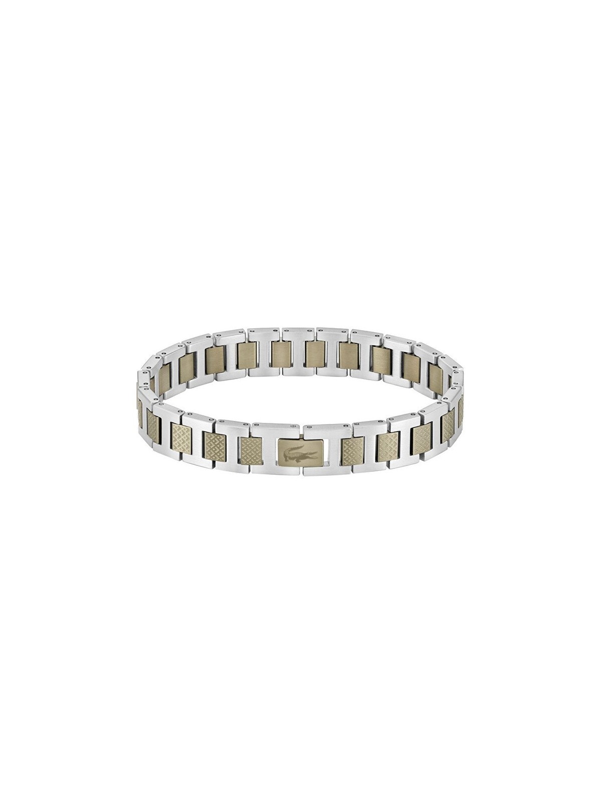 Lacoste uomo acciaio bracciale metropole 2040419 uomo marrone argento 0286