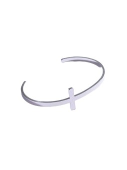 Marc Malone uomo aperto bracciale con incrocio MCGB5004S uomo argento 0131