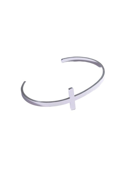 Marc Malone uomo aperto bracciale con incrocio MCGB5004S uomo argento 0131