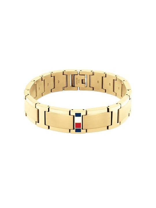 Tommy Hilfiger placcato oro moda acciaio bracciale Jameson 2790658 uomo oro tricolore 1723