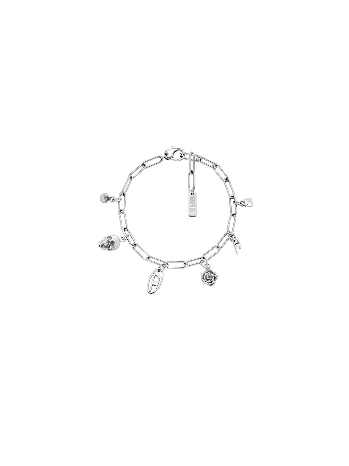 Diesel Modern acciaio bracciale con ciondoli DX1604040 unisex 0529