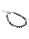 Marc Malone uomo beaded bracciale con larvikite MCGB5026 uomo grigio argento 0223