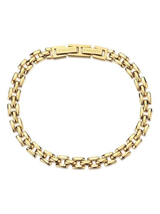 S'Agapõ Modern placcato oro onda bracciale SRP98 uomo oro 2500