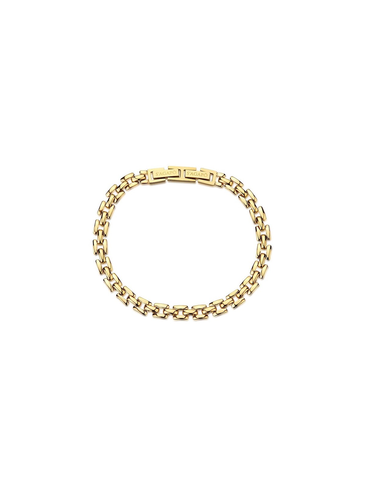 S'Agapõ Modern placcato oro onda bracciale SRP98 uomo oro 2500