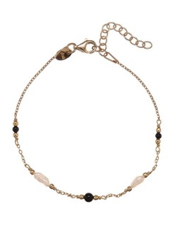 Alisia placcato oro bracciale con perle e agata AL5255.01.000 donna oro nero perlato 0307