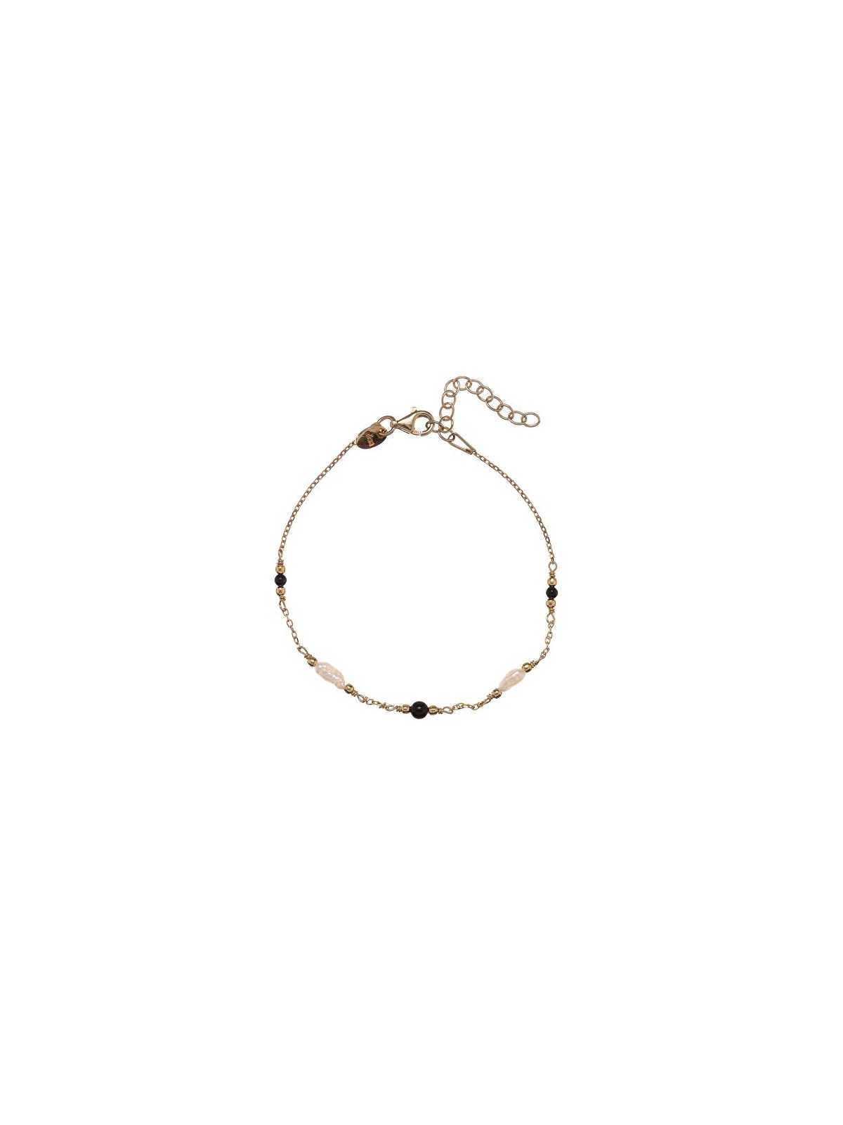 Alisia placcato oro bracciale con perle e agata AL5255.01.000 donna oro nero perlato 0307