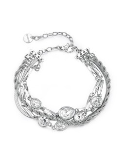 Brosway lussuoso multi-layered bracciale con cristalli Symphonia BYM210 donna trasparente argento 3913