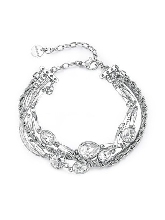 Brosway lussuoso multi-layered bracciale con cristalli Symphonia BYM210 donna trasparente argento 3913