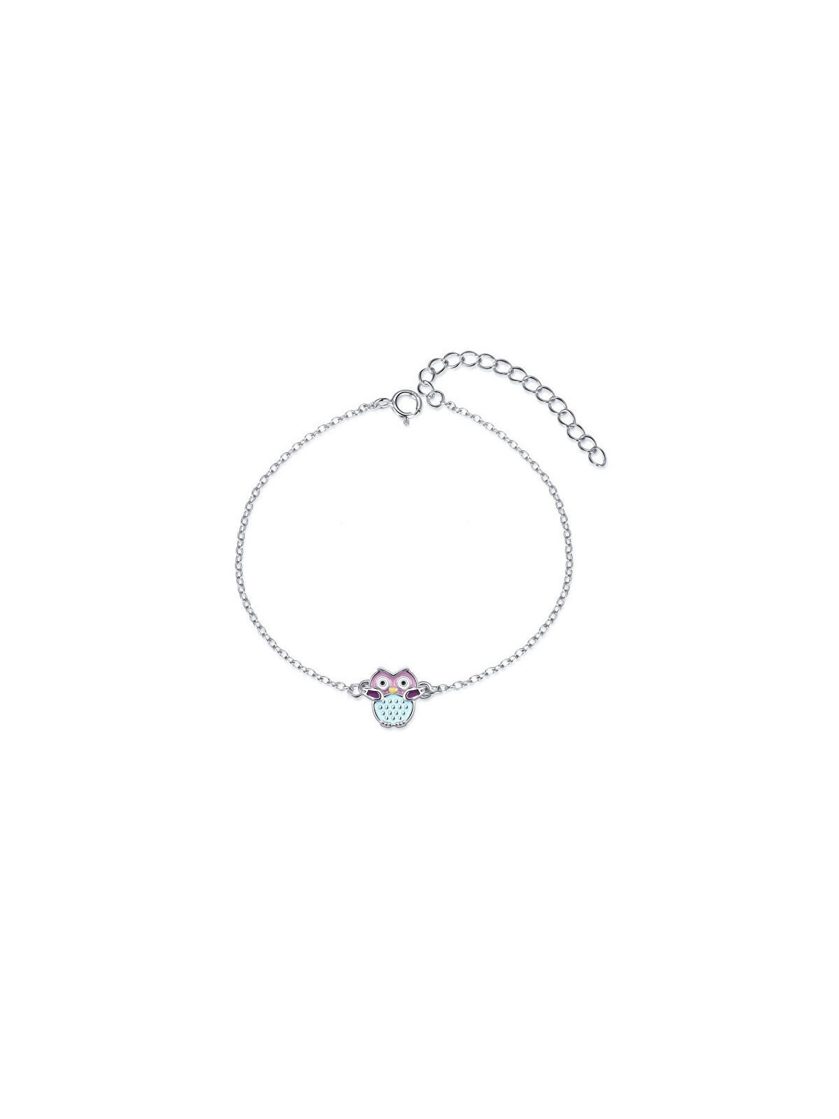 MOISS argento girl's bracciale con an gufo B0001386 donna azzurro rosa viola argento 1092