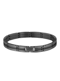 Hugo Boss nero acciaio bracciale uomo Brooks 1580804 uomo nero 0432