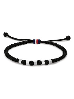 Tommy Hilfiger nero corda bracciale 2790681 uomo nero argento tricolore 1783
