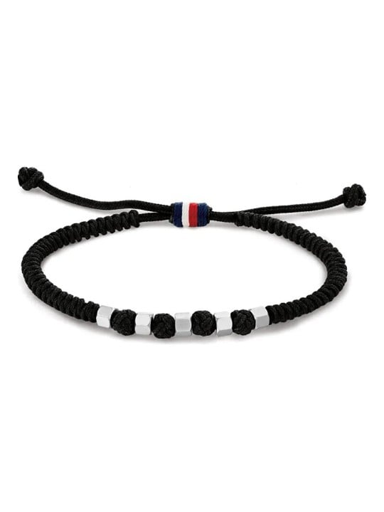 Tommy Hilfiger nero corda bracciale 2790681 uomo nero argento tricolore 1783