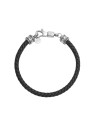 Liu Jo cuoio nero bracciale per menmlJ670 uomo nero argento 1209