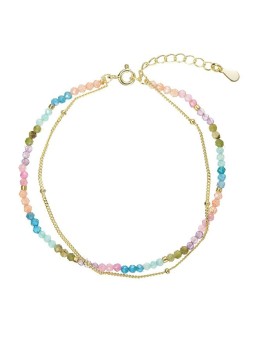 Evolution Group Double placcato oro bracciale con colorato pietre 13114.3 donna oro multicolore 1413