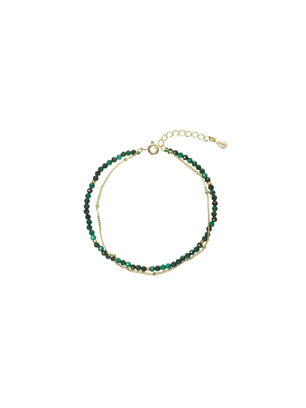Evolution Group Double placcato oro bracciale con malachite 13114.3 donna oro verde 1447