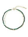 Evolution Group Double placcato oro bracciale con malachite 13114.3 donna oro verde 1447