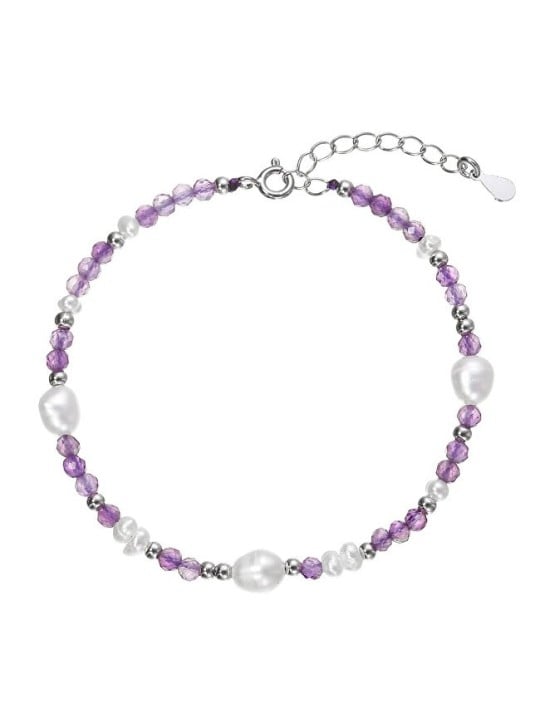 Evolution Group argento bracciale con perle e amethysts 13113.3 donna perlato viola argento 1461