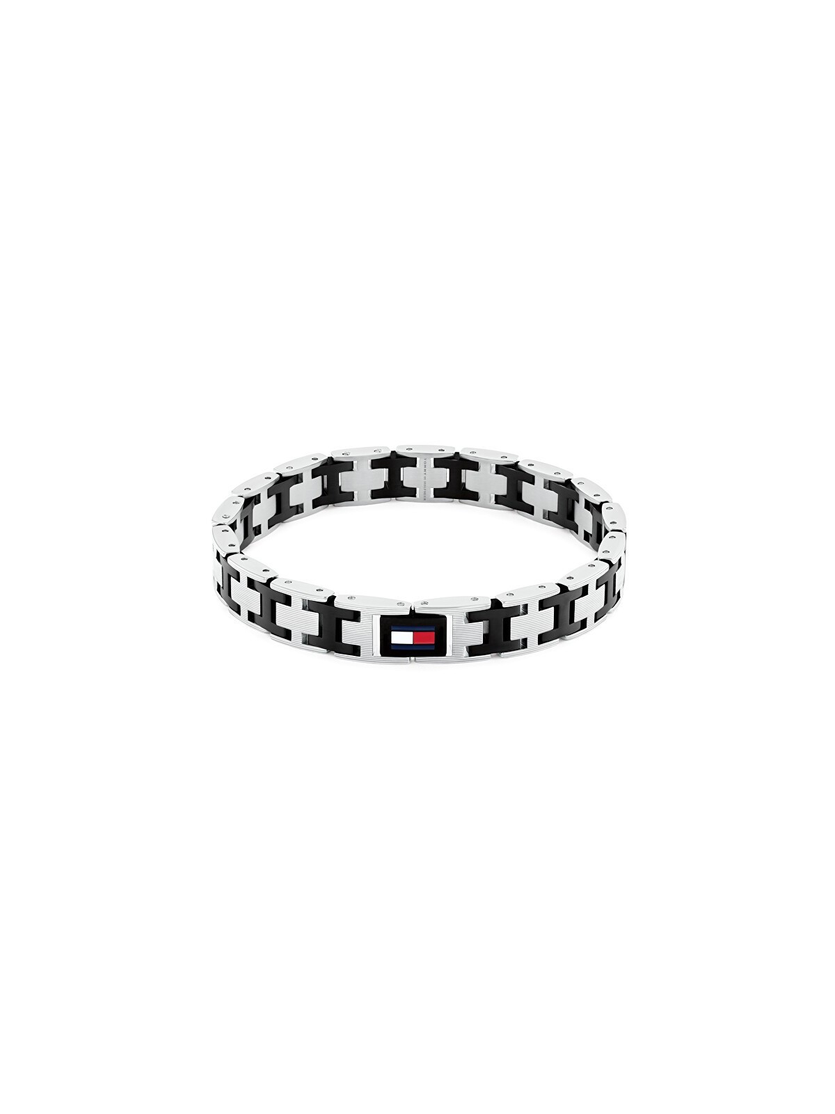 Tommy Hilfiger elegante acciaio bracciale uomo H-Link 2790684 uomo bicolore nero argento tricolore 1825