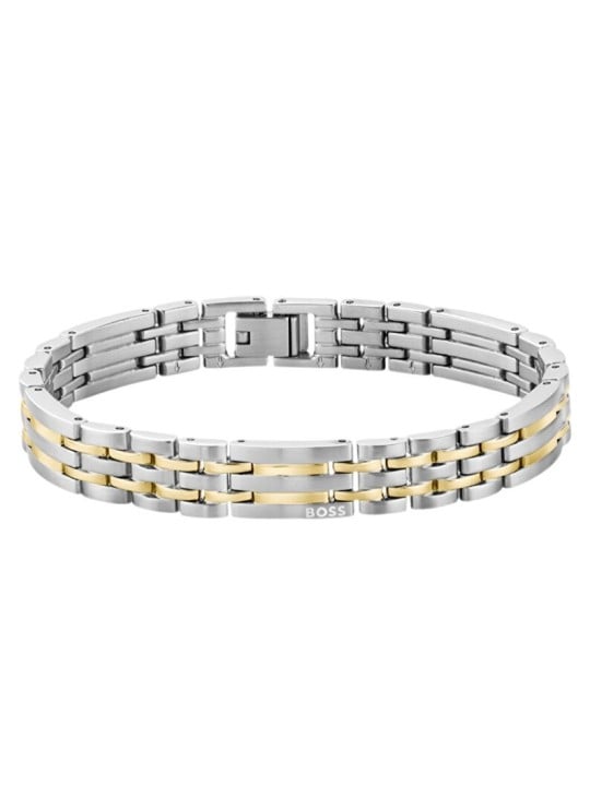 Hugo Boss senza tempo bicolore bracciale uomo Wesley 1580813 uomo bicolore oro argento 0443
