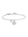 Luca Barra acciaio palla bracciale quadrifoglio trifoglio con zircone BK2726 donna trasparente argento 0002
