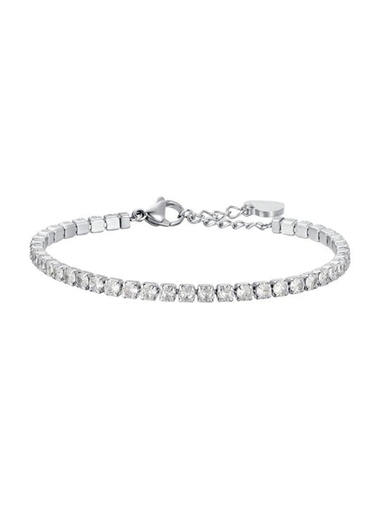 Luca Barra tennis acciaio bracciale con trasparente cristalli BK2361 donna trasparente argento 0009