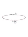 Luca Barra acciaio cavigliera con rosa perle cuore CV156 donna trasparente rosa chiaro argento 0043