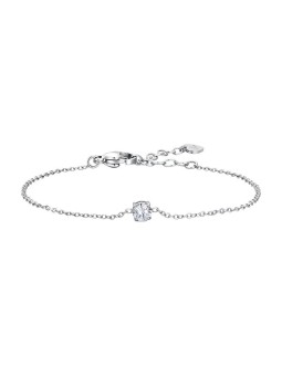 Luca Barra minimalista acciaio bracciale con trasparente cristallo BK2805 donna trasparente argento 0052