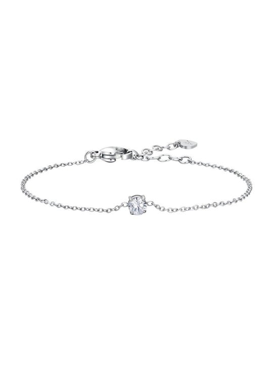 Luca Barra minimalista acciaio bracciale con trasparente cristallo BK2805 donna trasparente argento 0052