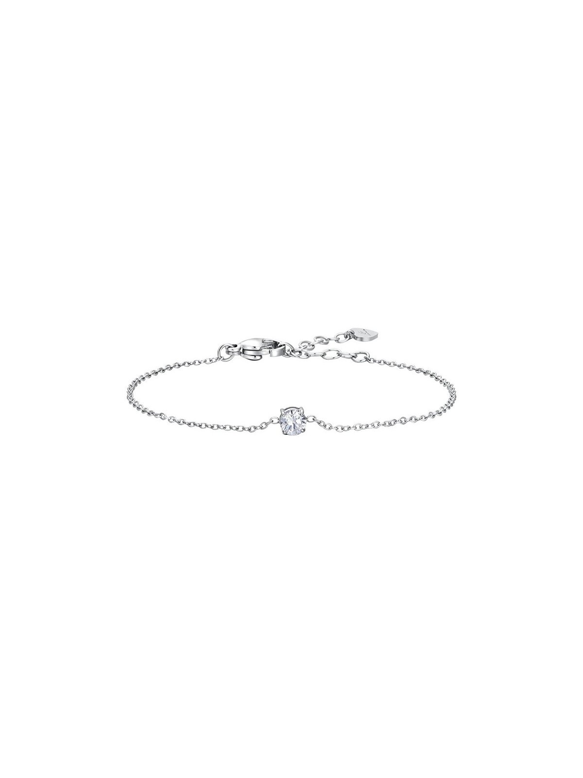 Luca Barra minimalista acciaio bracciale con trasparente cristallo BK2805 donna trasparente argento 0052